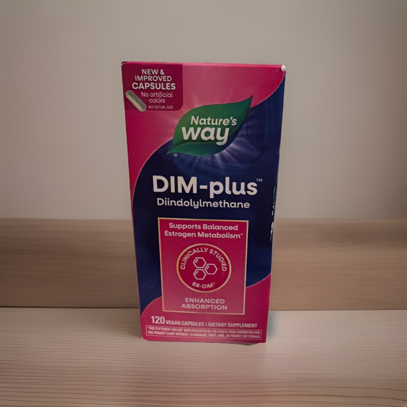 Nature’s Way DIM-Plus Estrogen Metabolism Cellular Support – 120 Capsules New