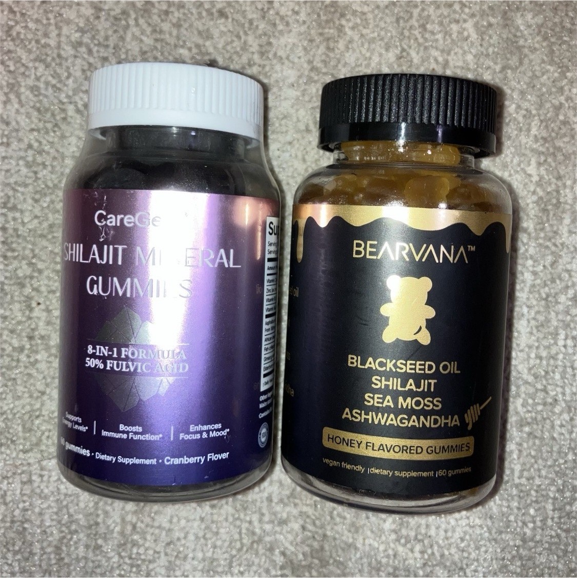 BEARVANA Shilajit + Sea Moss + Ashwagandha + Black Seed Oil 1500mg 60 Gummies