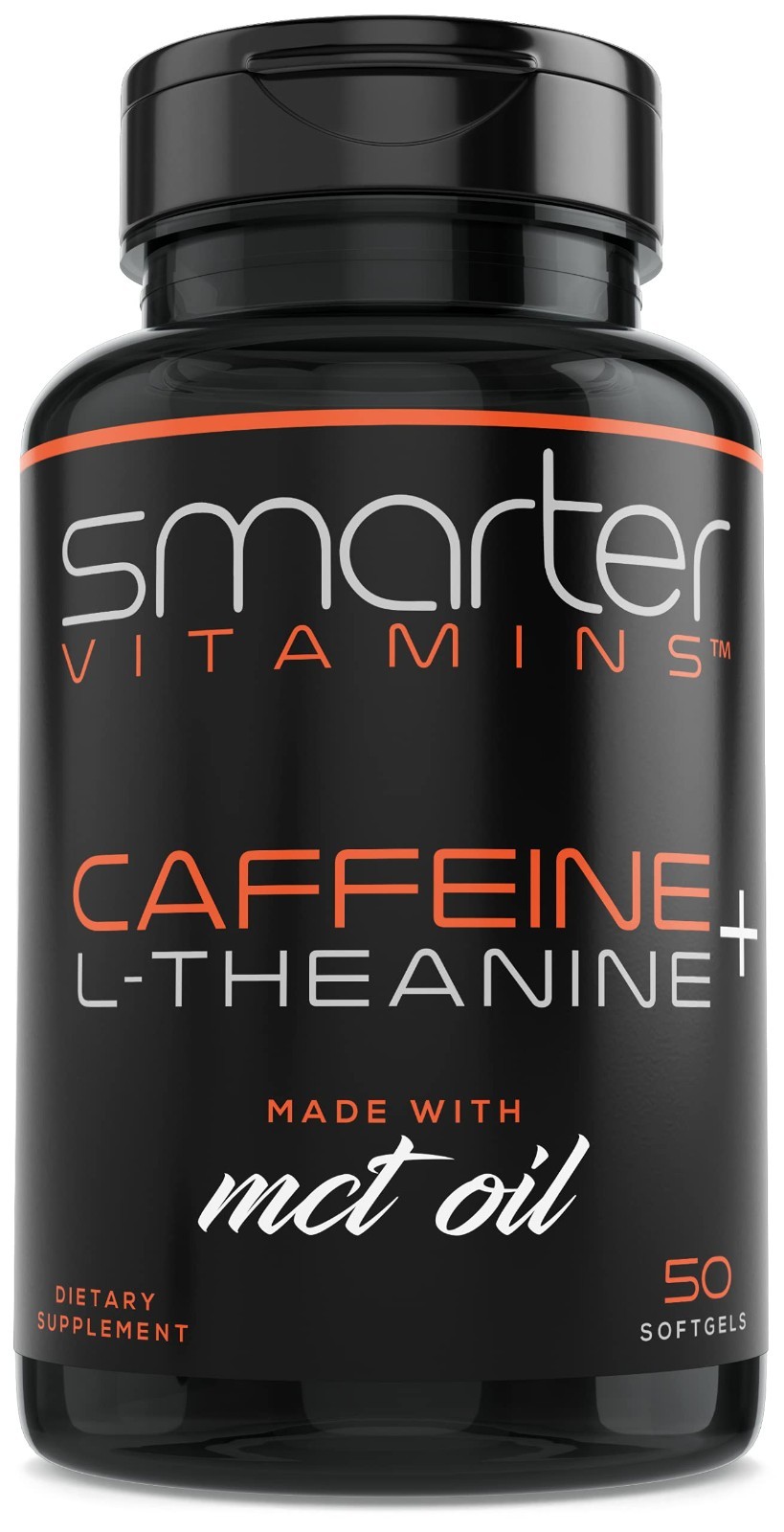 Caffeine Pills 200mg with MCT Oil & L-Theanine – Energy & Focus, 50 Softgels