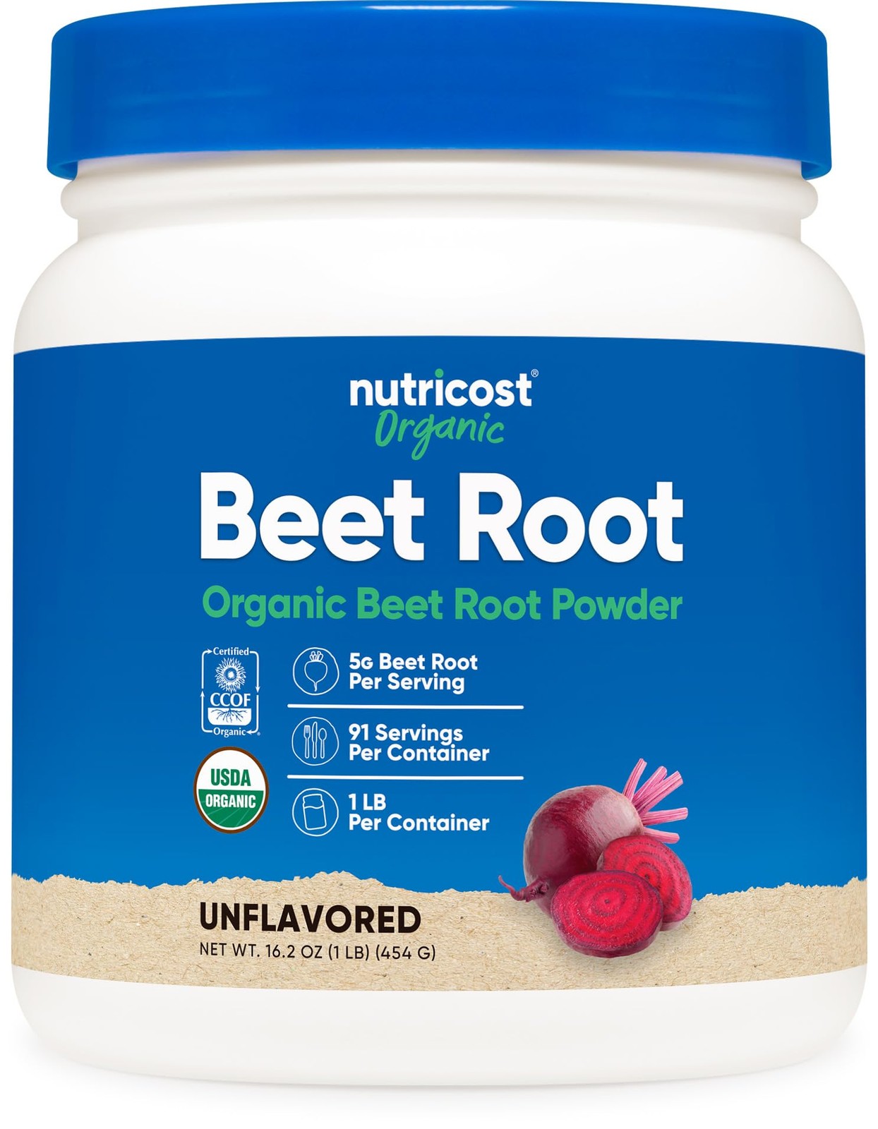 Nutricost Organic Beet Root Powder 1 LB – Vegan, 1 Pound (Pack of 1)