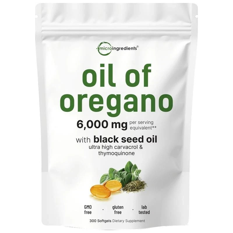 Ingredients Micro Black Seed Oil 6,000mg with Oil of Oregano, 300 Softgels
