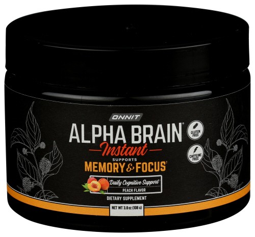 Onnit Alpha Brain Powder Peach 3.8 oz (Pack of 1)