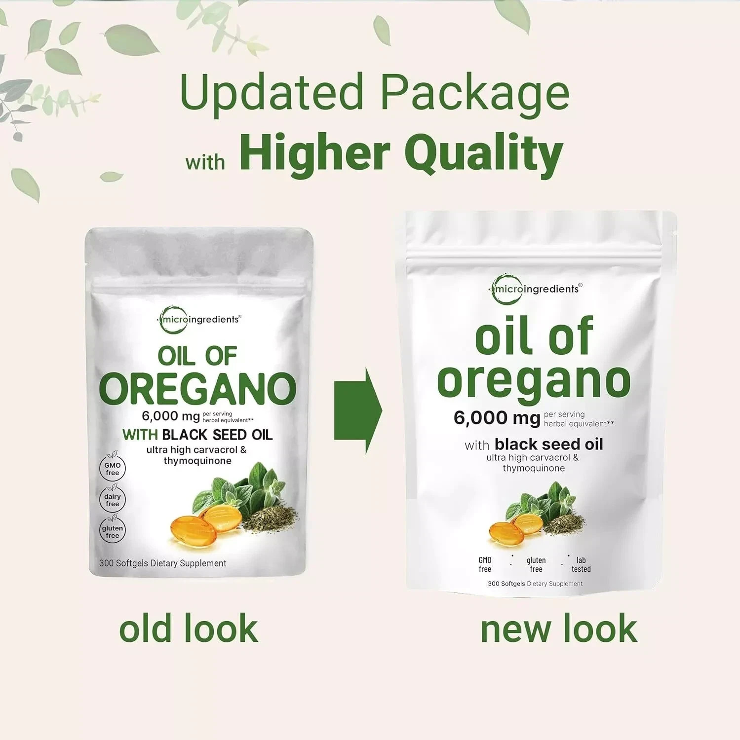Premium er Oil of Oregano Softgels 6000mg Ingredients Serving,900 Count Premium