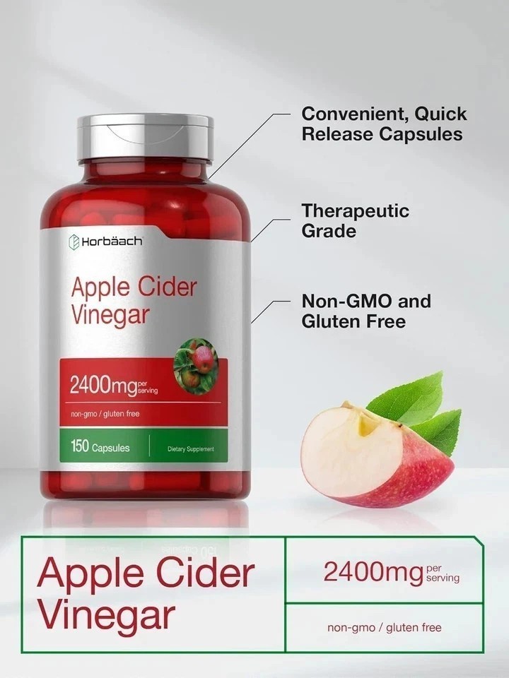 Apple Cider Vinegar ACV Pills 2400mg – for Digestive & Metabolic Support