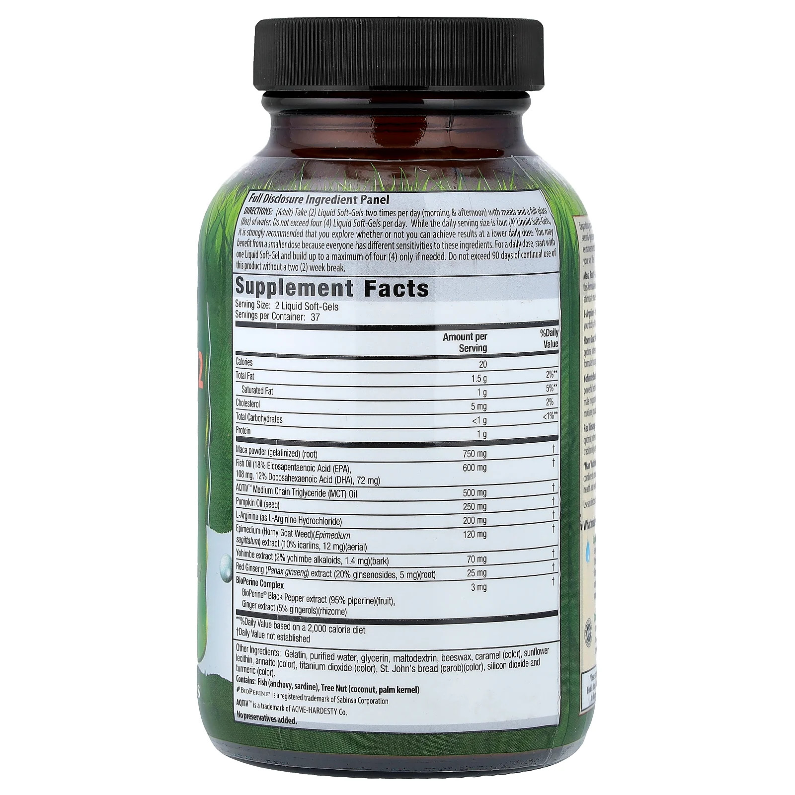 2 X Irwin Naturals, Steel-Libido� V2, Maca & L-Arginine, 75 Liquid Soft-Gels