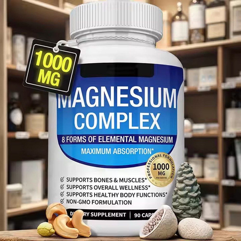 Magnesium 1000mg 8 in 1 Complex 3X & Blood Sugar Blend Supplement Combo