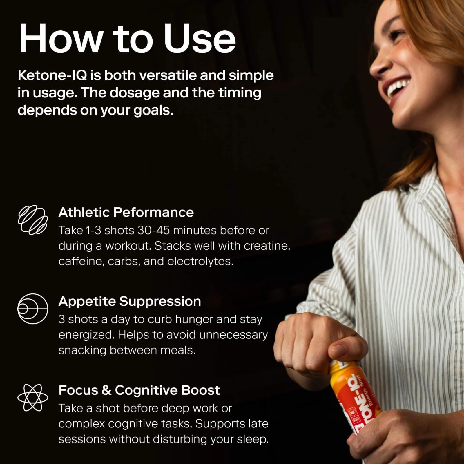 Caffeine-Free Exogenous Ketone Energy Shots – 24 Pack, 10g Ketones, Sugar-Free,