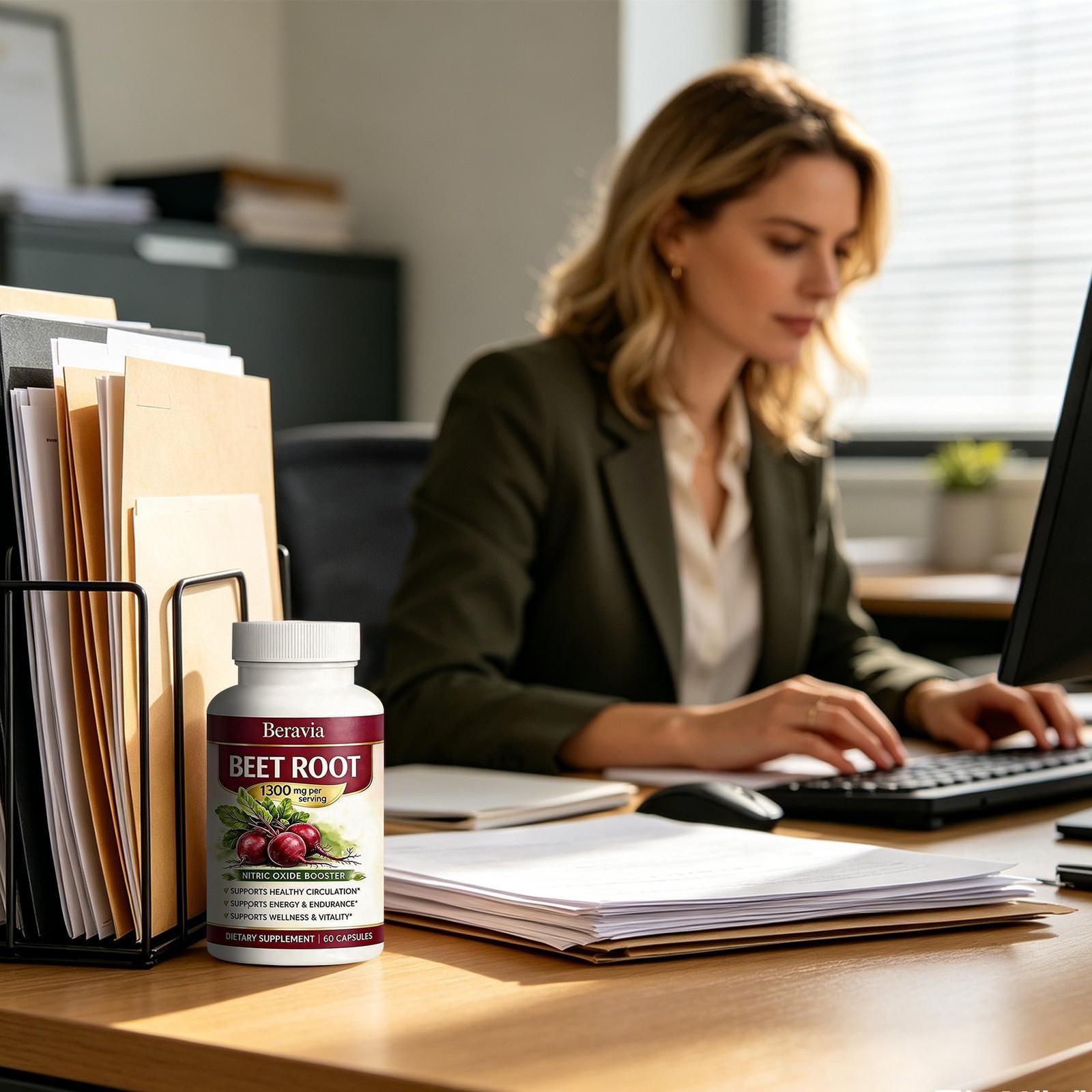 Beravia Beetroot Capsules 1300mg, Vegan, Non-GMO, And Gluten-Free – 60 Capsule1