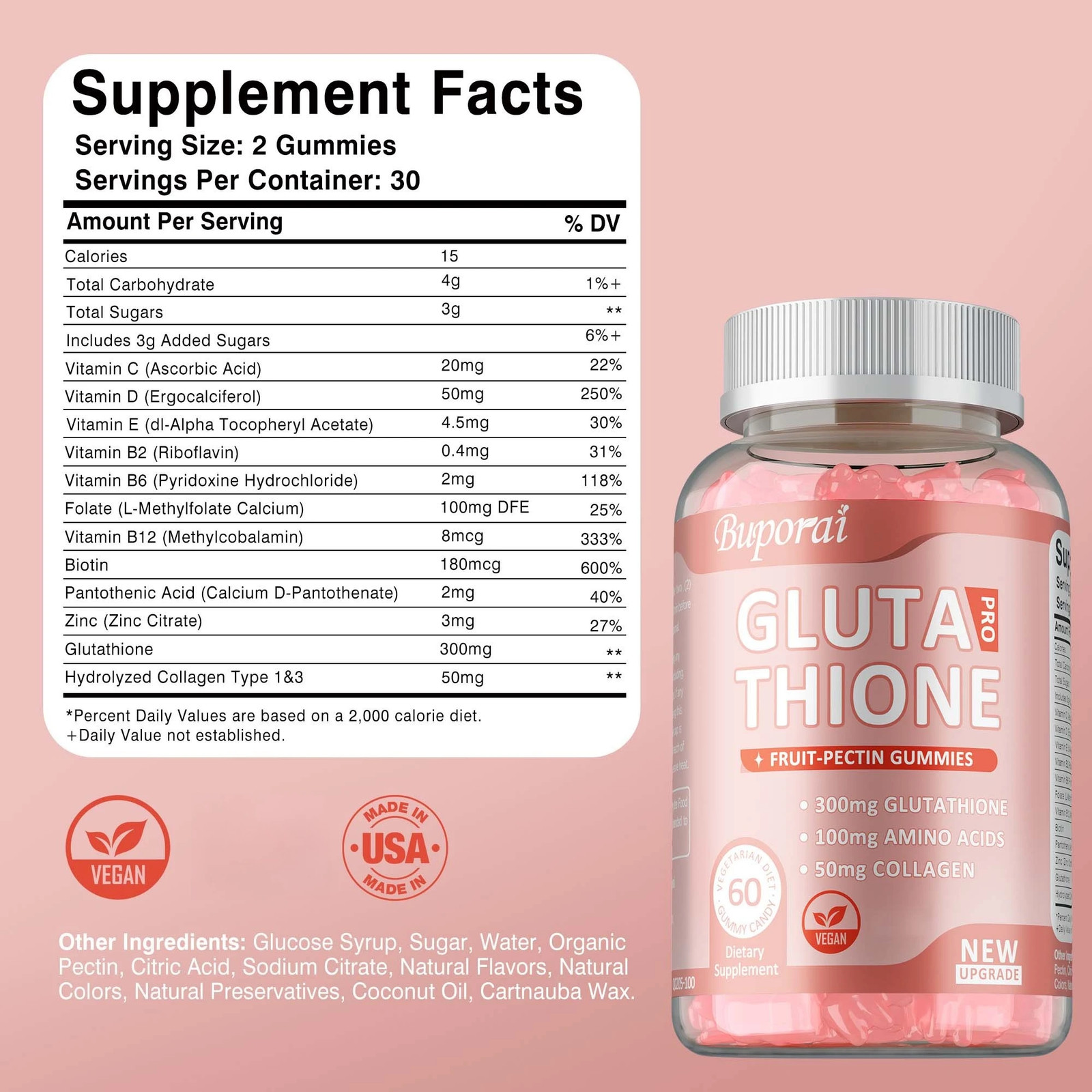 Glutathione 120pcs – Hair, Skin and Nails Health, Antioxidant, Reduce Fine Lines
