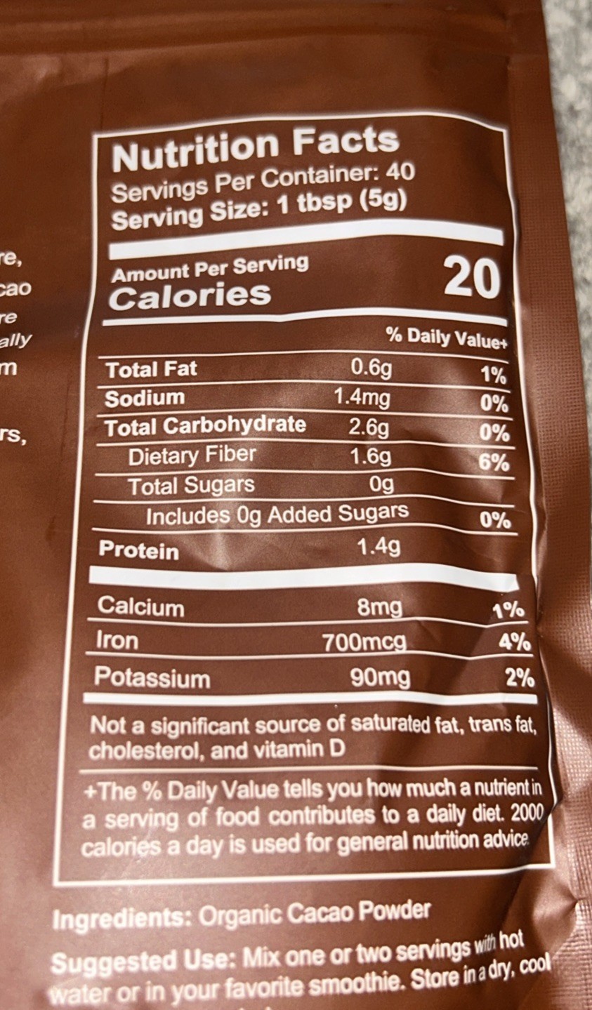 Antler Farms ~ Raw Cacao Powder ~ 40 servings ~ 7oz ~ Sealed ~ Exp.10/2027