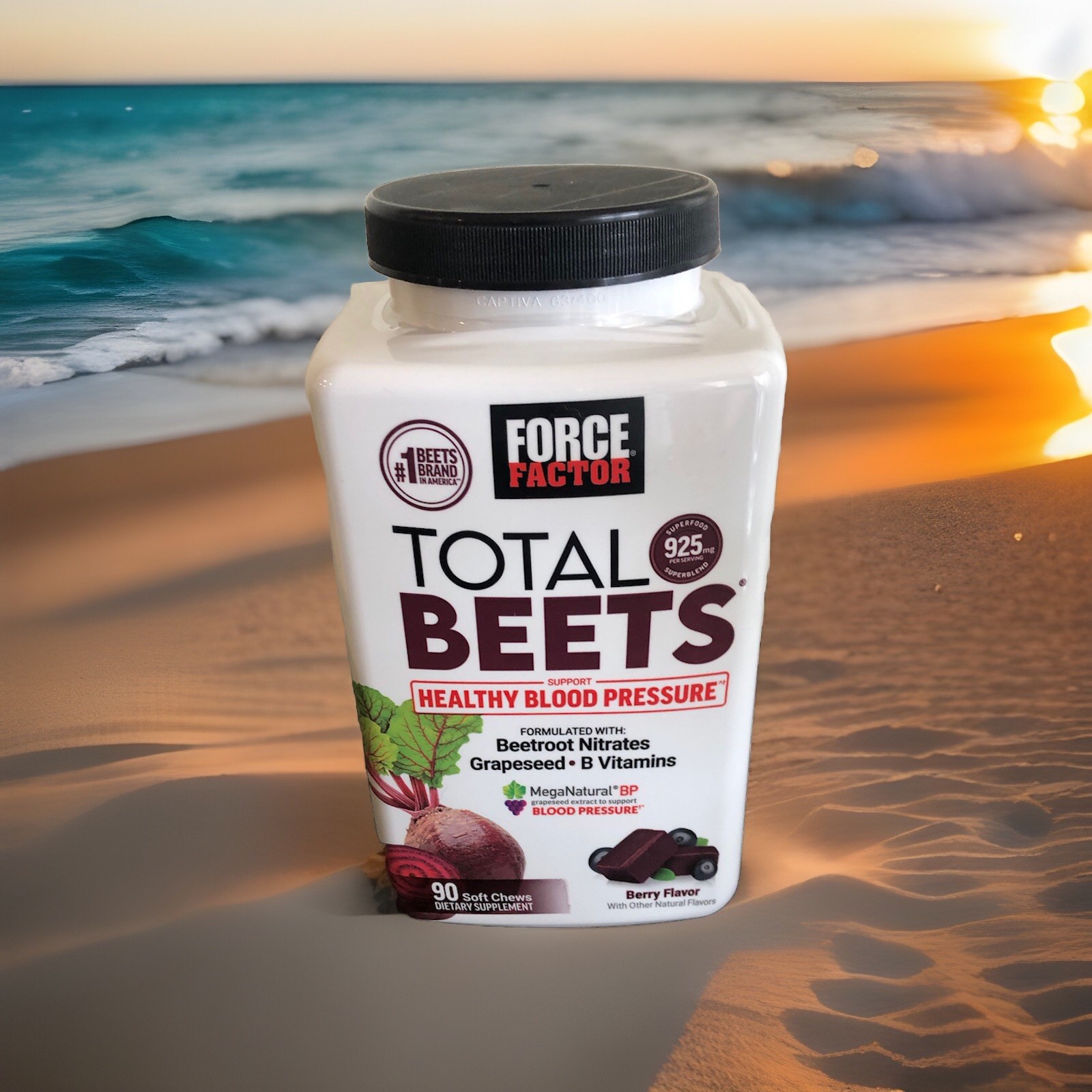 Force Factor Total Beets Blood Pressure Support, Beet Root Supplement Soft Chews