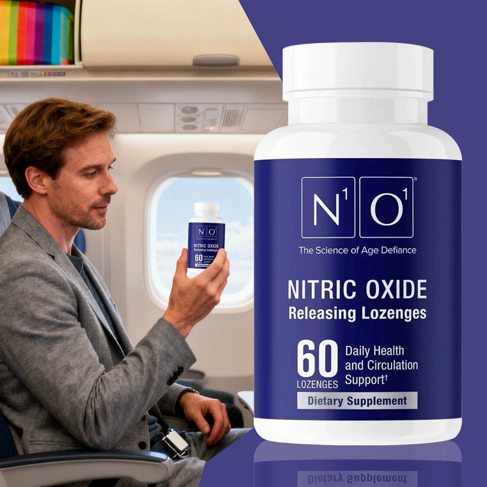 N1O1 Nitric Oxide Daily Lozenges 60 Count, Dietary Supplement