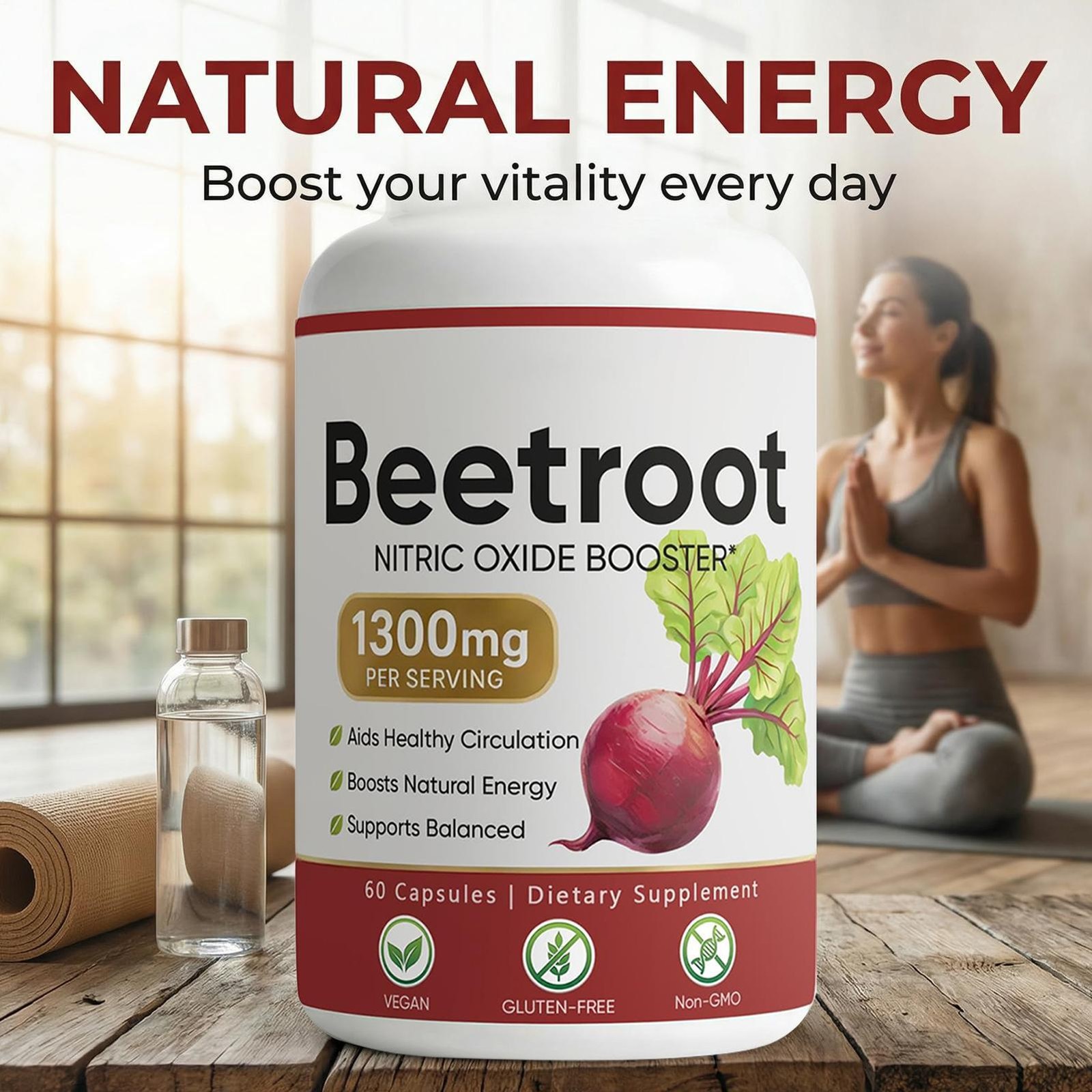 Lemeli Beetroot – 1300mg, Lemeli Beet Root Capsules Boost Vitality 60 Capsules