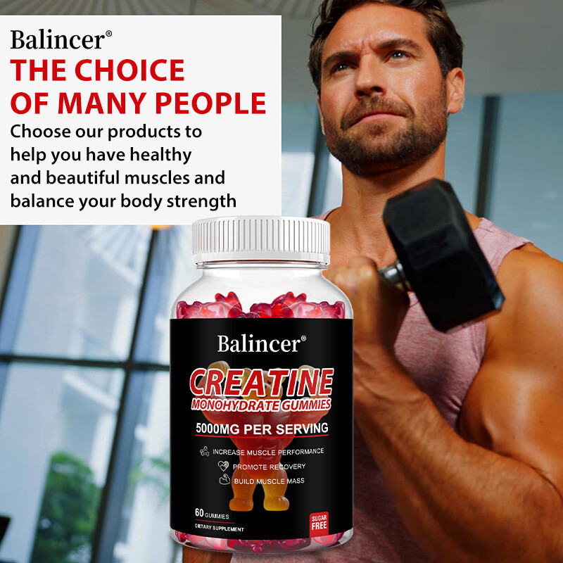 Creatine Monohydrate Gummies Increase Strength Muscle Endurance Energy 60 US