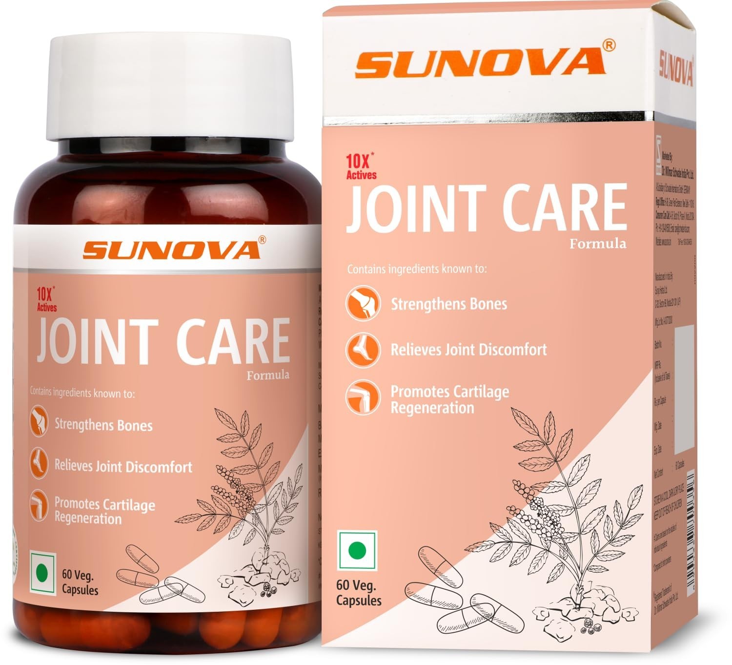 S.UNOVA Joint Care Boswellia AKBA Bone Support 60 Caps