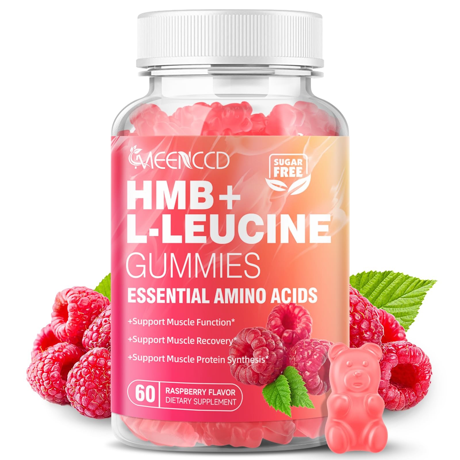 MEENCCD HMB and L-Leucine Gummies, Leucine Amino 60 Count (Pack of 1)
