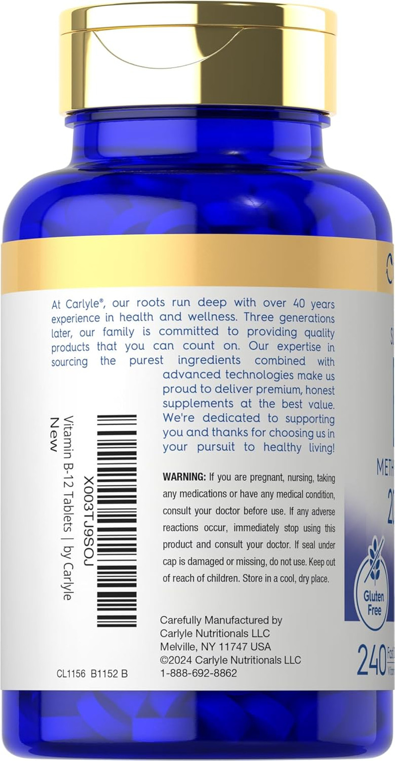 B12 Vitamin 2000 Mcg | 240 Fast Dissolve Tablets | Sublingual Methylcobalamin |
