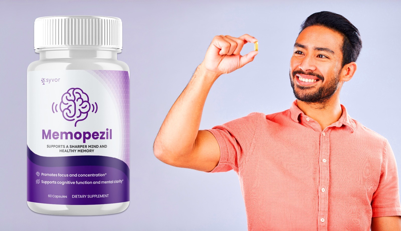 (3 Pack) Memopezil Nootropic All Natural Brain Supplement Memo Pezil 180 Capsule