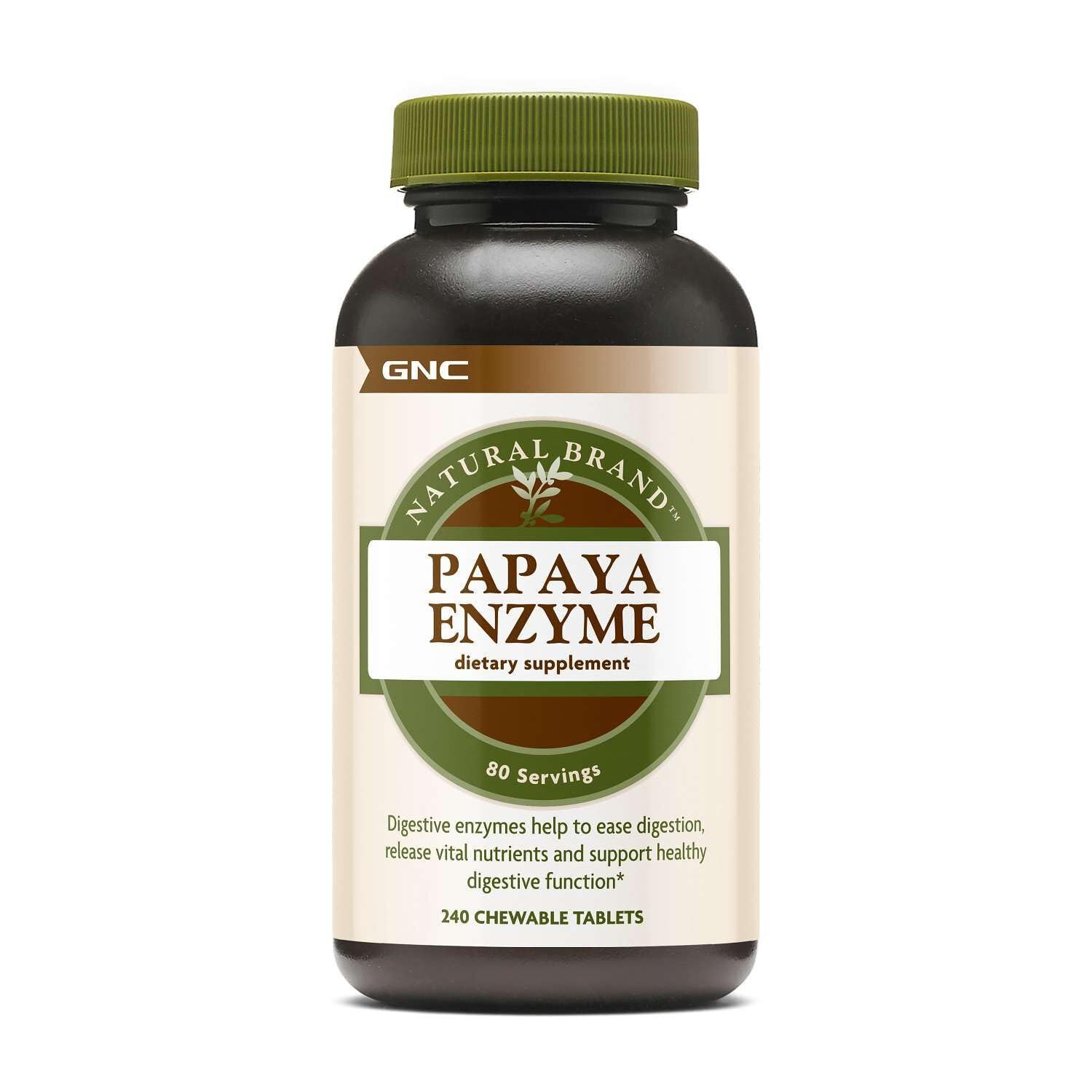 GNC Natural Brand Papaya Enzyme, 240 240 Count (Pack of 1), Multicolor