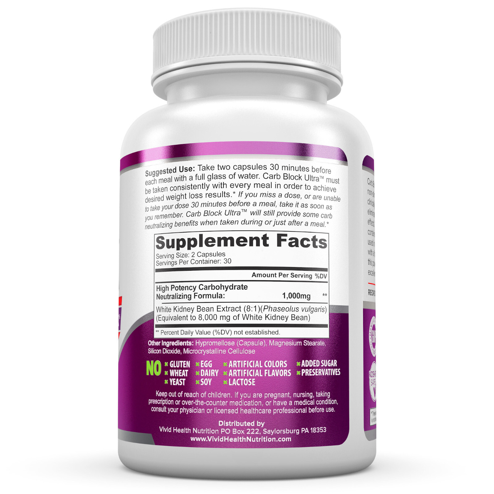 CARB BLOCK ULTRA Starch Blocker Diet Cheat Pill for Rapid Weight Loss