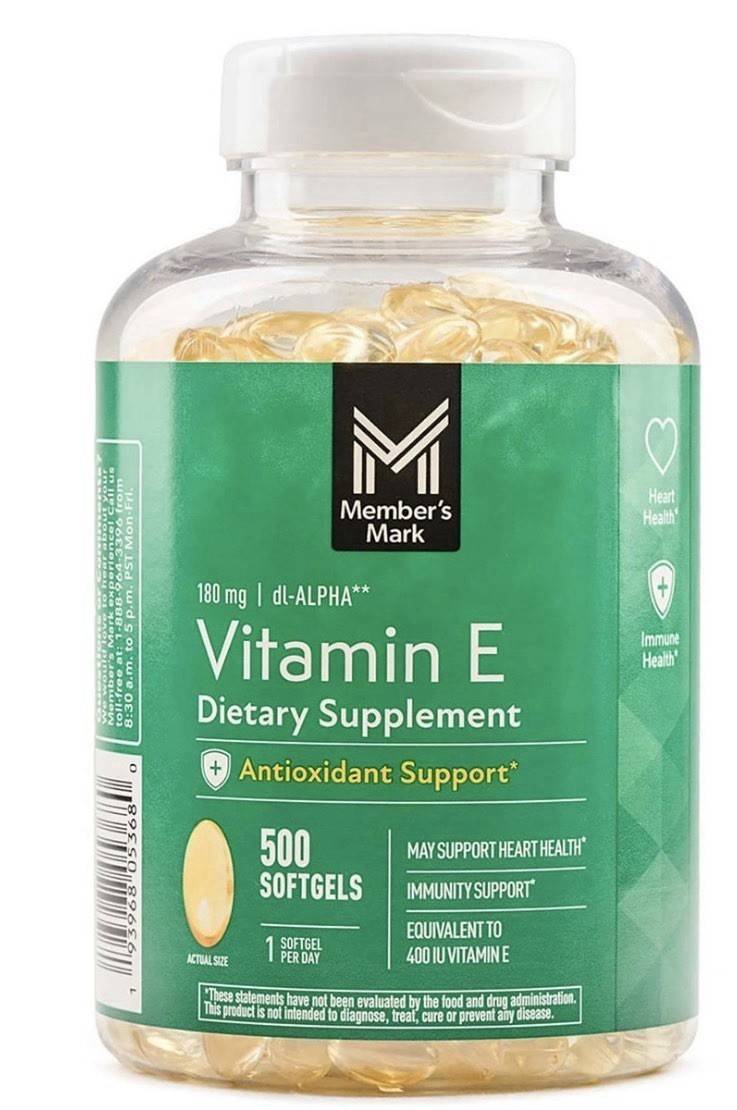 Member’s Mark Vitamin E Softgels 180 mg 500 Ct.