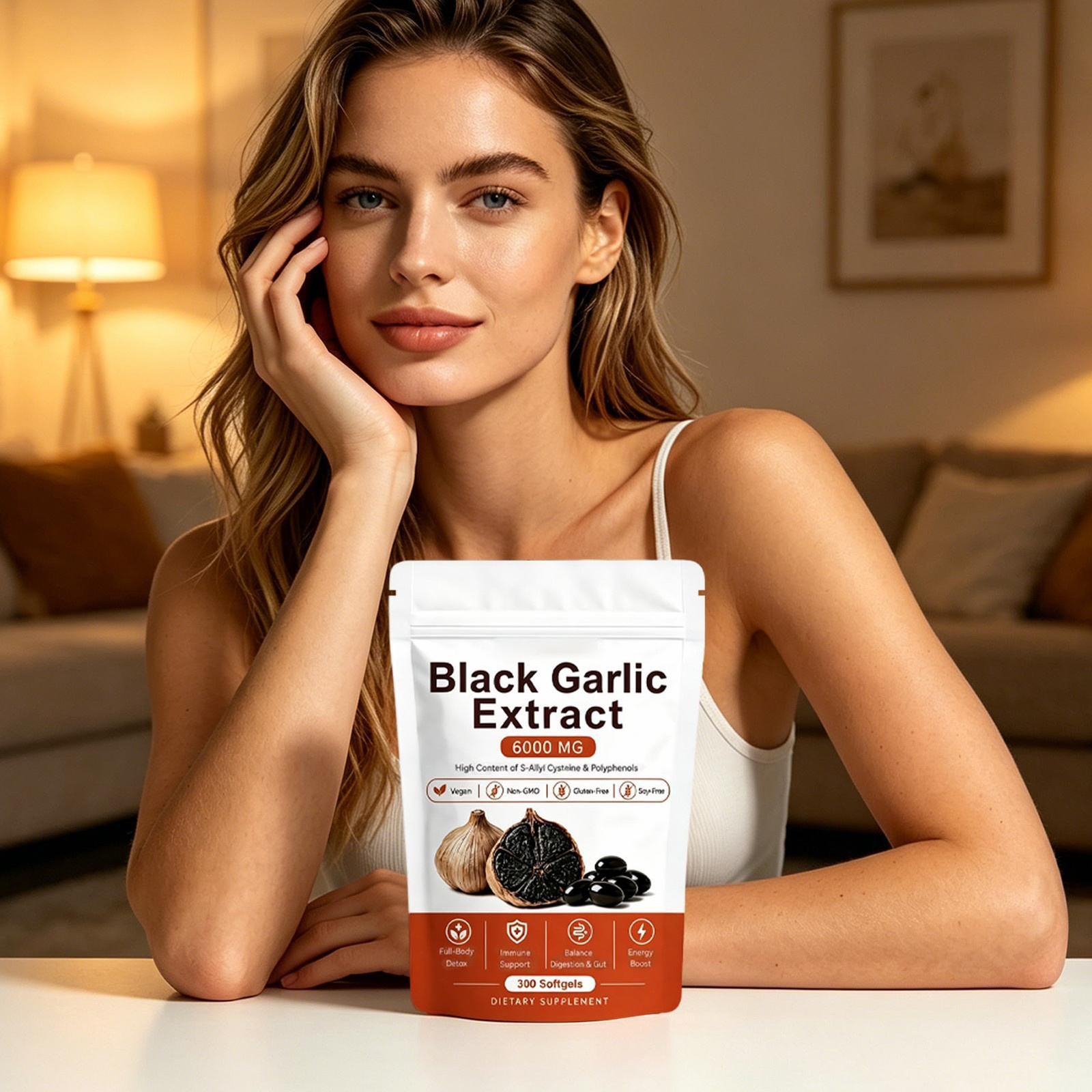 Black Garlic Extract Capsules – Natural Aged Odorless Organic Supplement