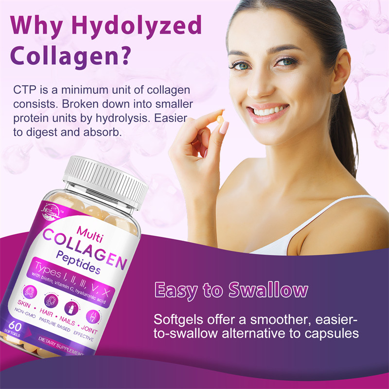 Multi Collagen Supplement Hyaluronic Acid,Vitamin C,Biotin, Skin Health 180PCS