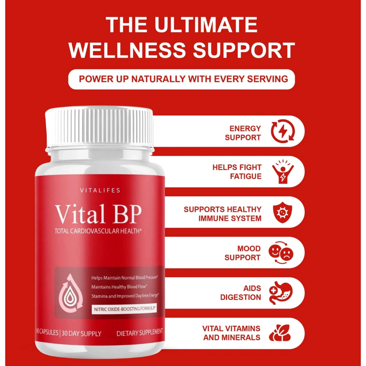 (2 Pack) Vital BP Advanced Blood Support Vitamin Formula VitalBP (60 Capsules)