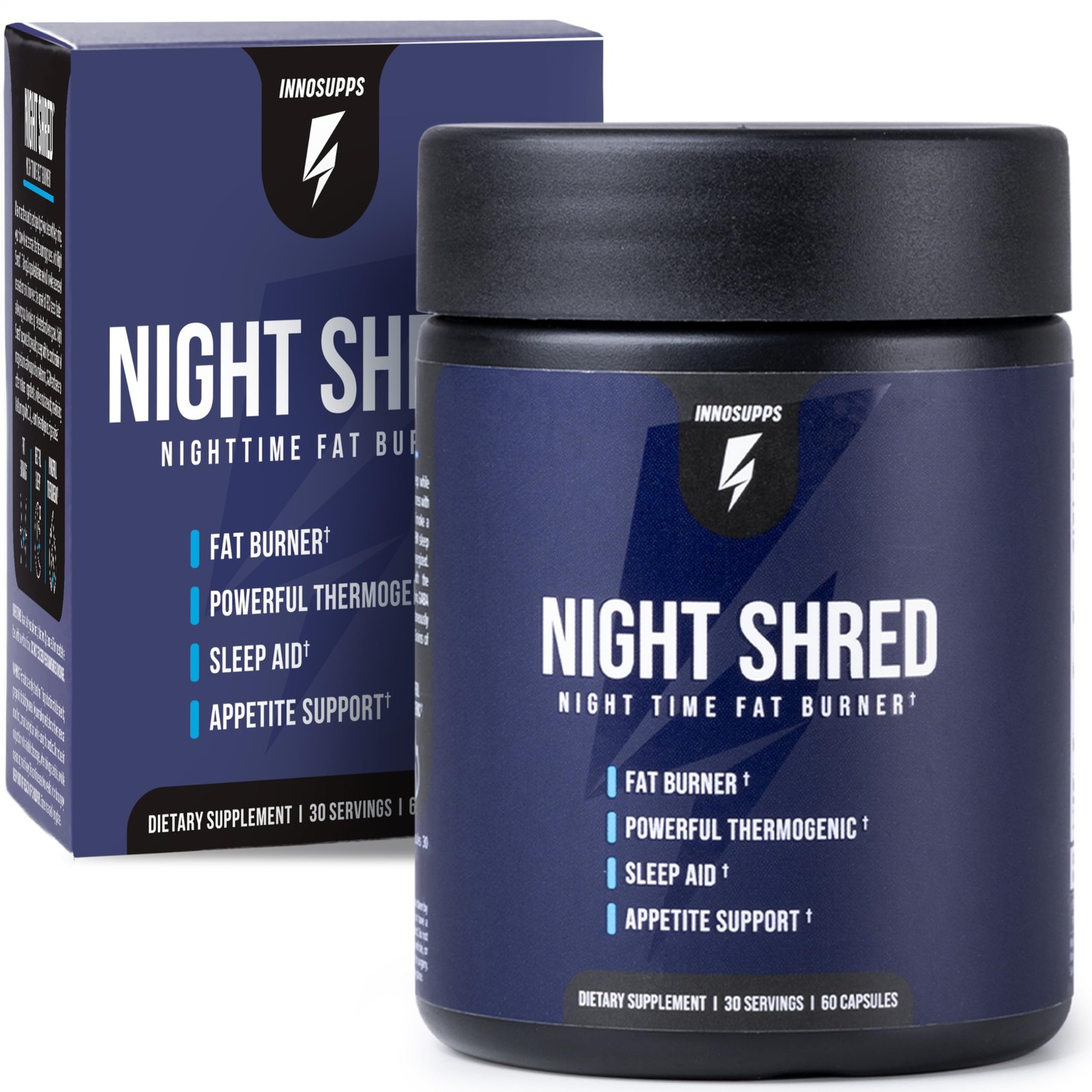 InnoSupps Night Shred – Time Fat Burner, Weight 60 Count (Pack of 1)