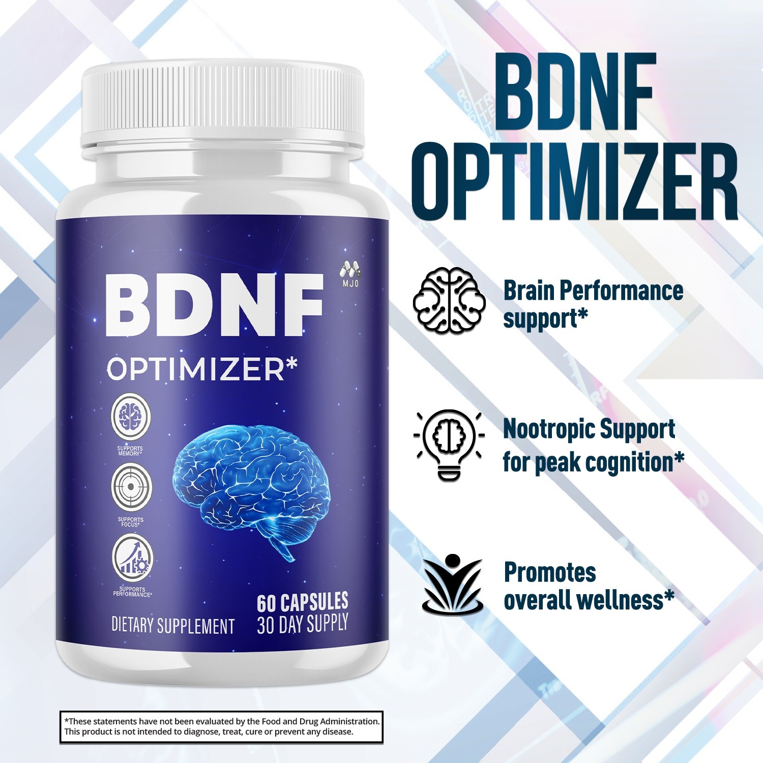 (5 Pack) BDNF Advanced Nootropic Brain Support Max Supplement 300 Capsules