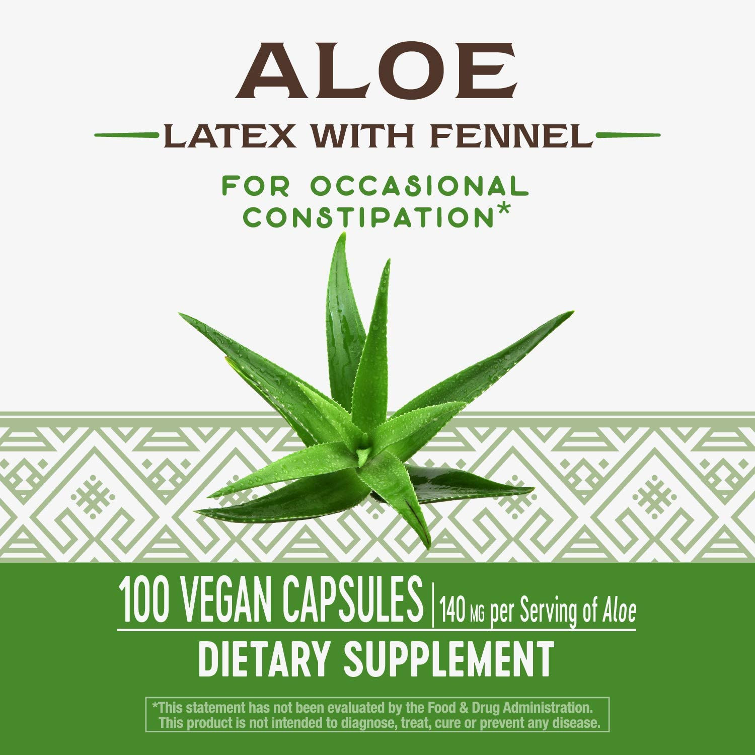 Nature’s Way Aloe Latex with Fennel, for Constipation, 100 Vegan Capsules