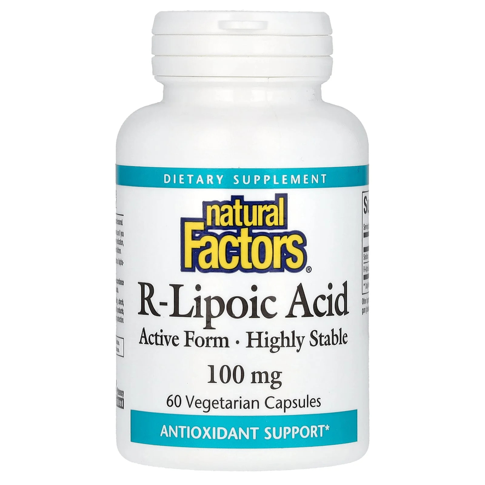 2 X Natural Factors, R-Lipoic Acid, 100 mg, 60 Vegetarian Capsules