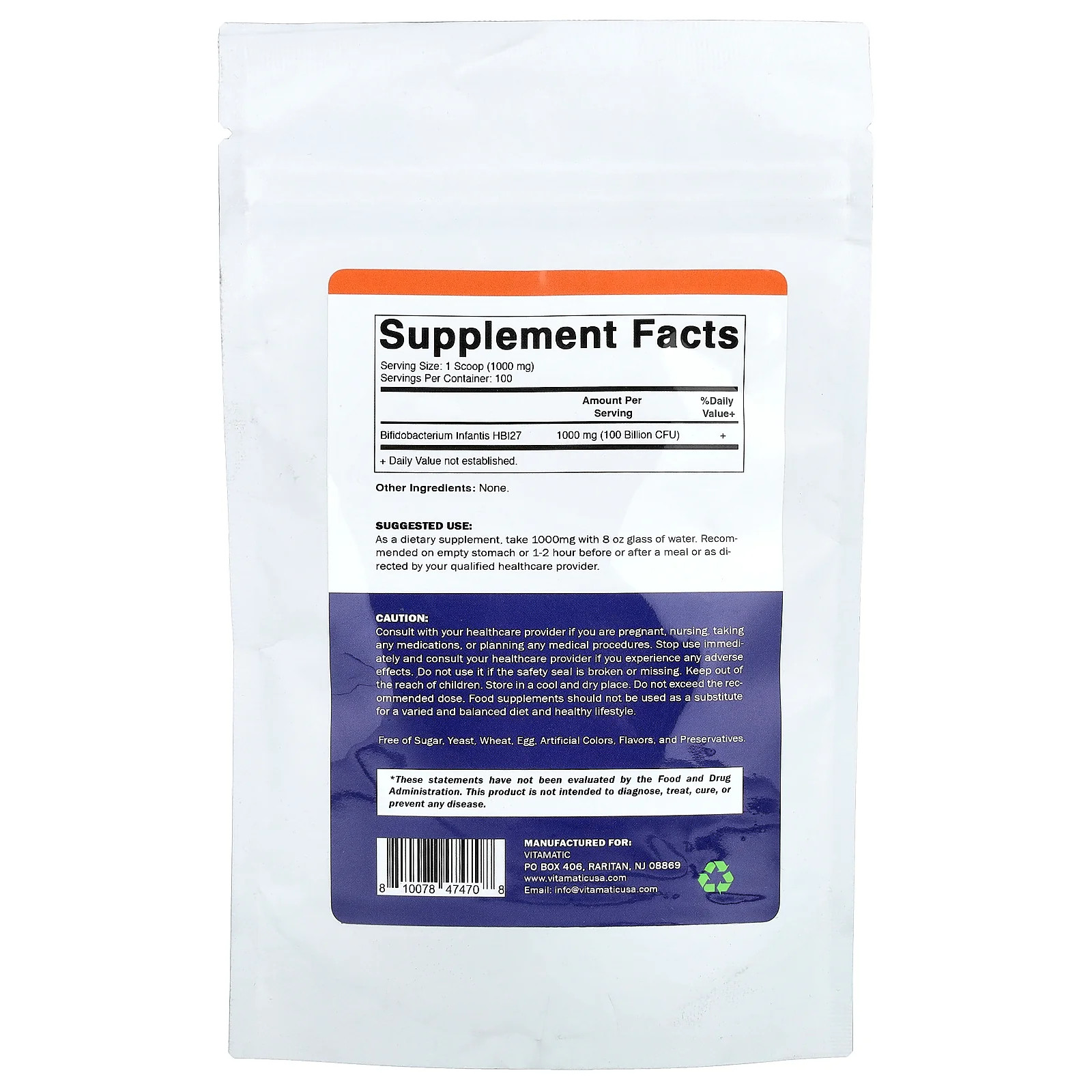 2 X Vitamatic, Bifidobacterium Infantis, 3.5 oz (100 g)