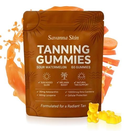 Savanna Skin Tanning Gummies, containing Vitamin C & E, Astaxanthin, Beta Carote