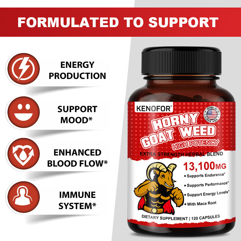 Horny Goat Weed Capsules, Potent Herbal Blend – 13,100 Mg