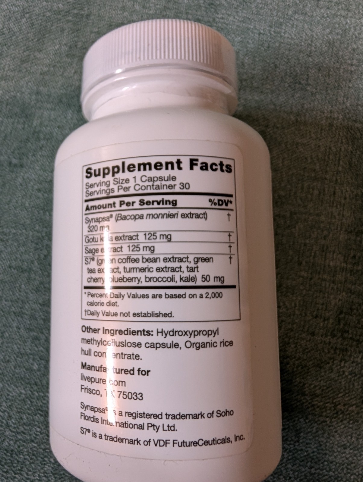 LivePure Neuro Boost Brain Supplement, 30ct NEW and SEALED MFG 02/2024