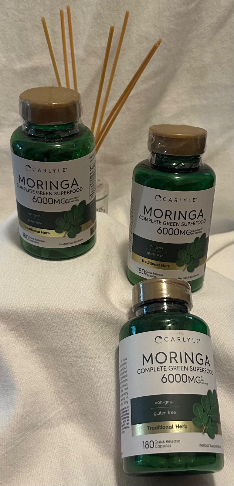 Lot of 3 Moringa Complete Green Superfood 6000MG 180 Capsules