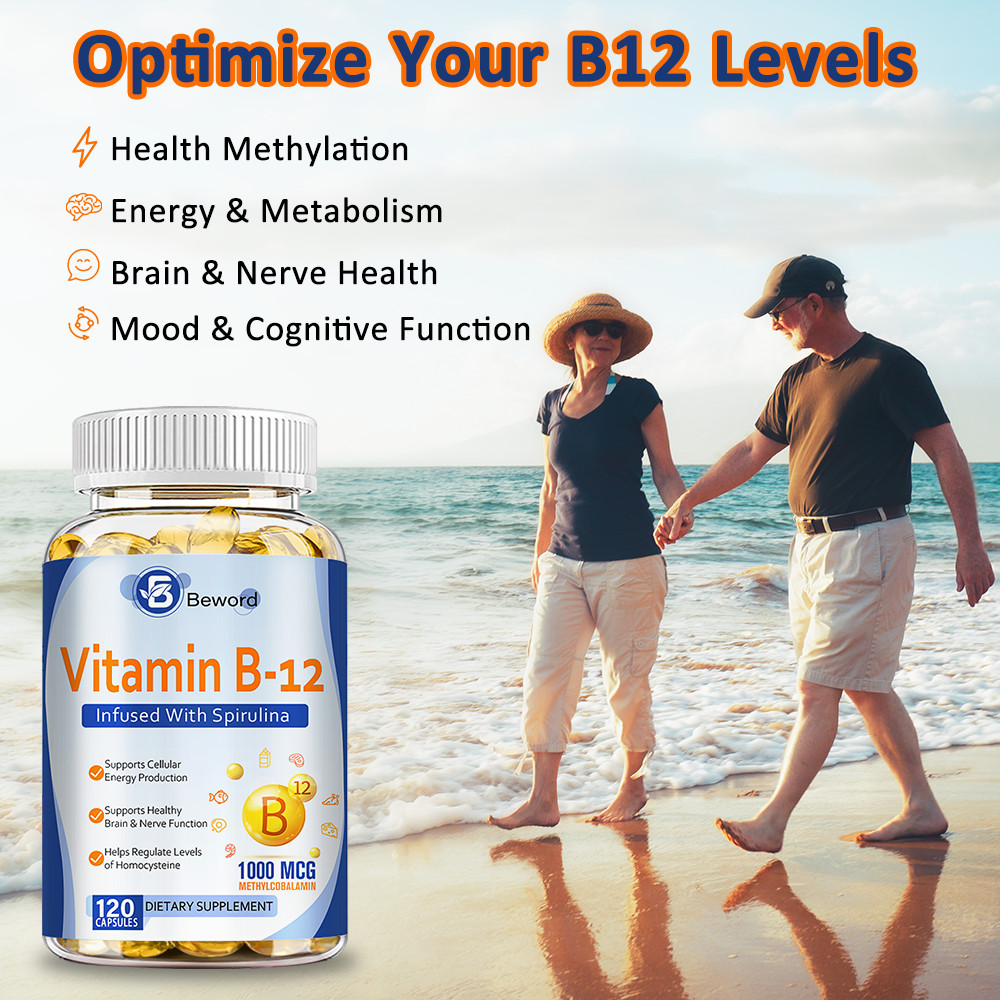 Vitamin B12 1000mcg High Strength Supports Nervous System Relax 120 Softgel Caps