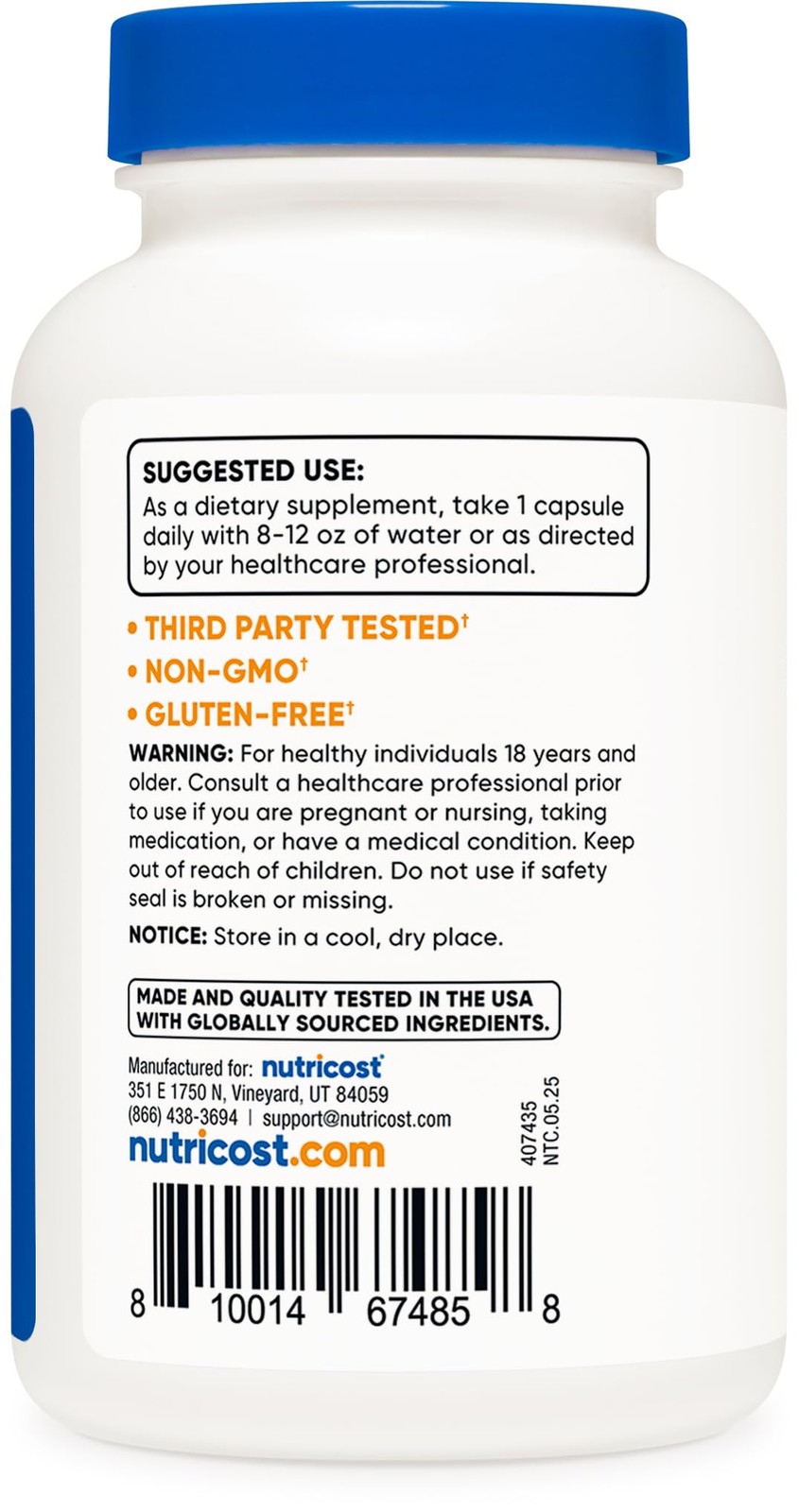 Nutricost Boron Capsules 10mg, 240 Vegetarian Capsules, 240 Count (Pack of 1)