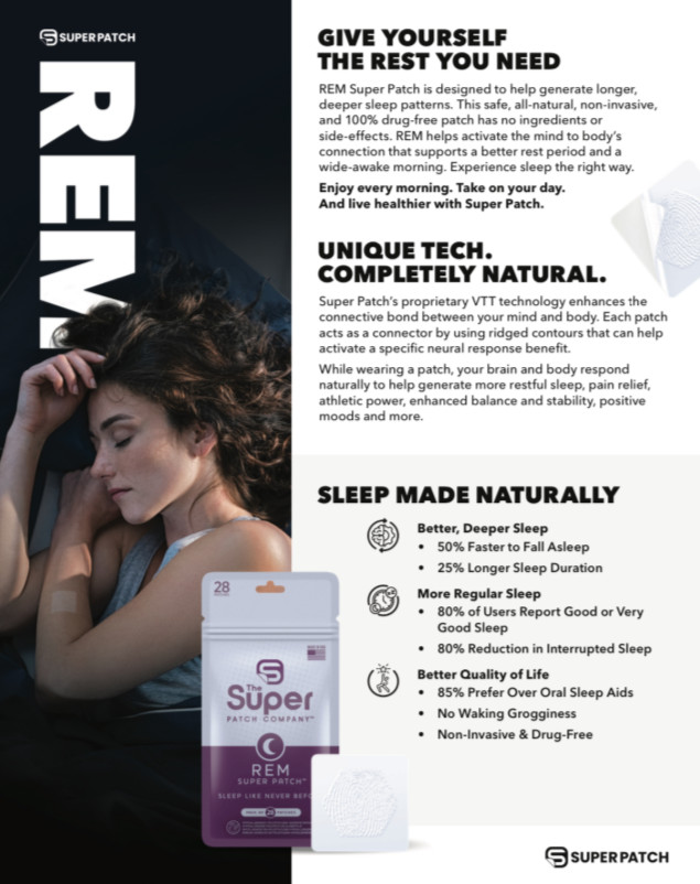 Super Patch REM Sleep Support Patch Deep Sleep Drug-Free Trial Pack 5 Patches