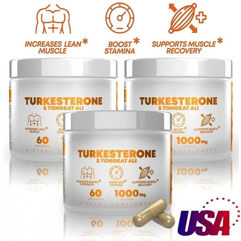 3 Pack Turkesterone 1000 Mg Natural Capsules Supplement Muscle Growth & Recovery