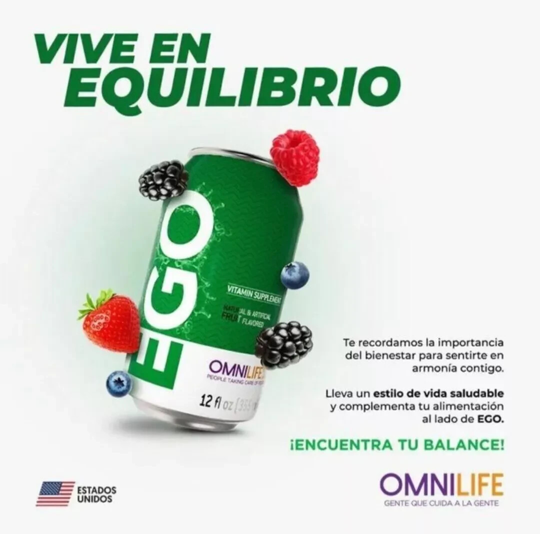 Omnilife Ego Frutas Del Bosque (12 Pack) 355 Milliliter Each Can.Ego Frutas From