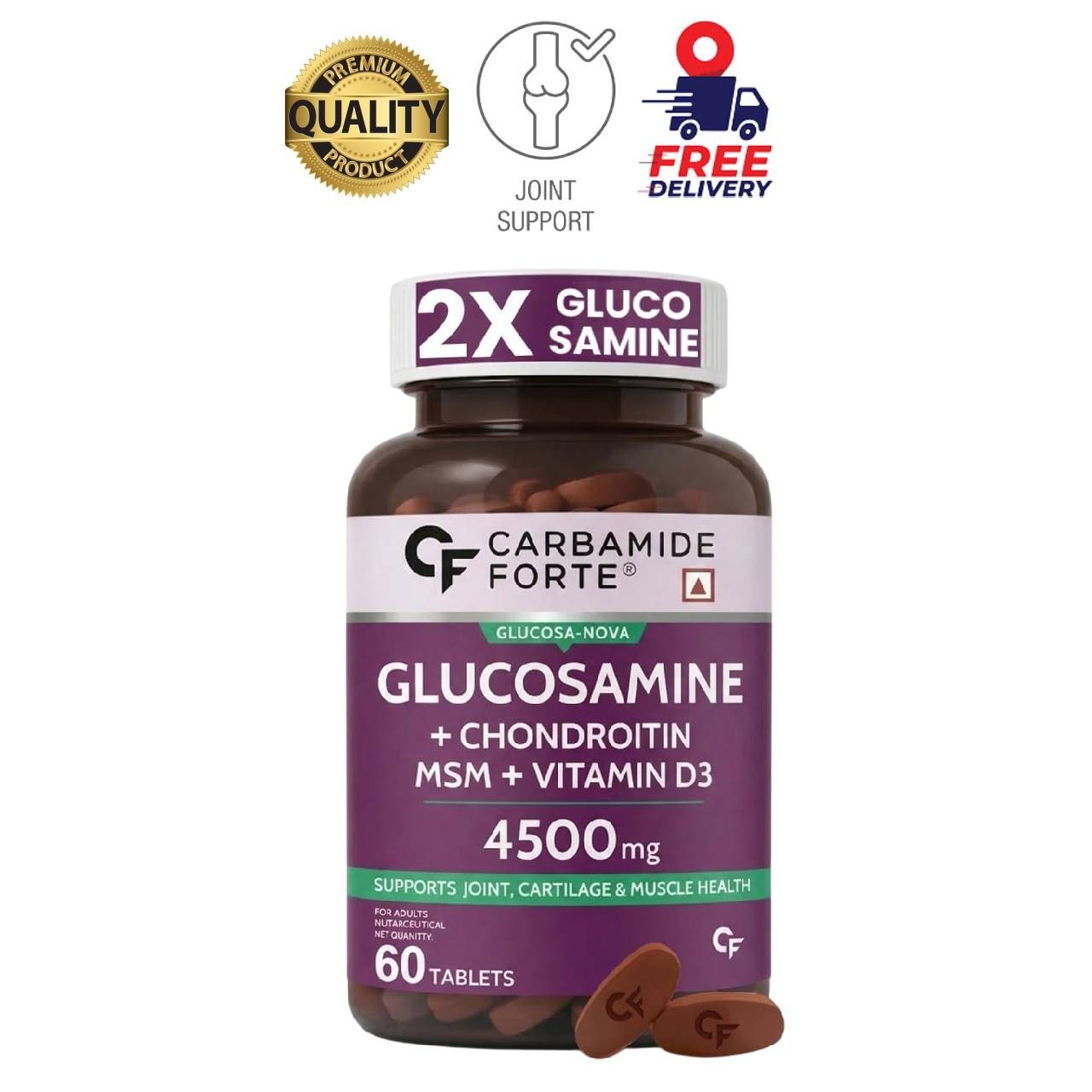 C.arbamide Forte Glucosamine MSM Joint Support 60 Tabs