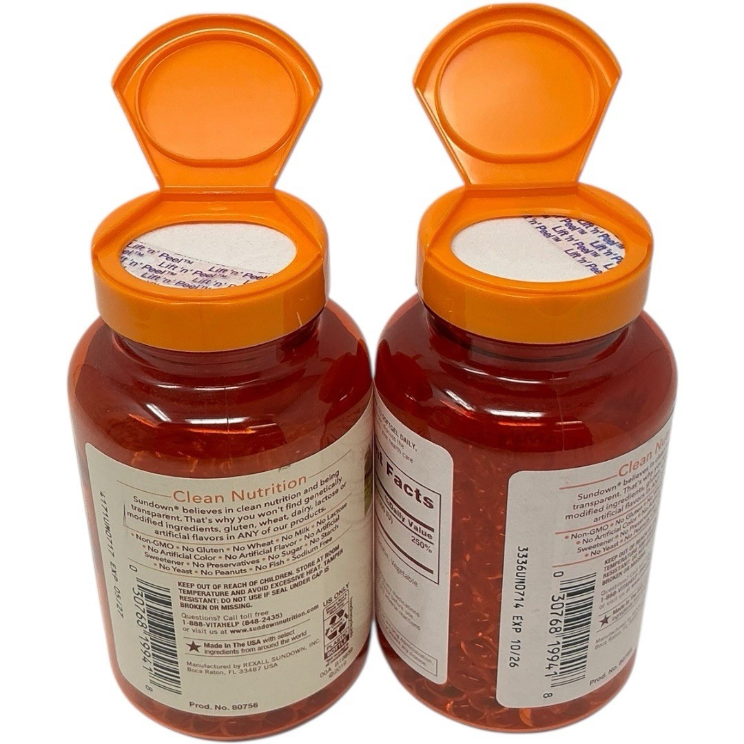 Lot of 2-Sundown, Vitamin D3 2000IU 50mcg 350 Softgels Bone Teeth Immune Heath