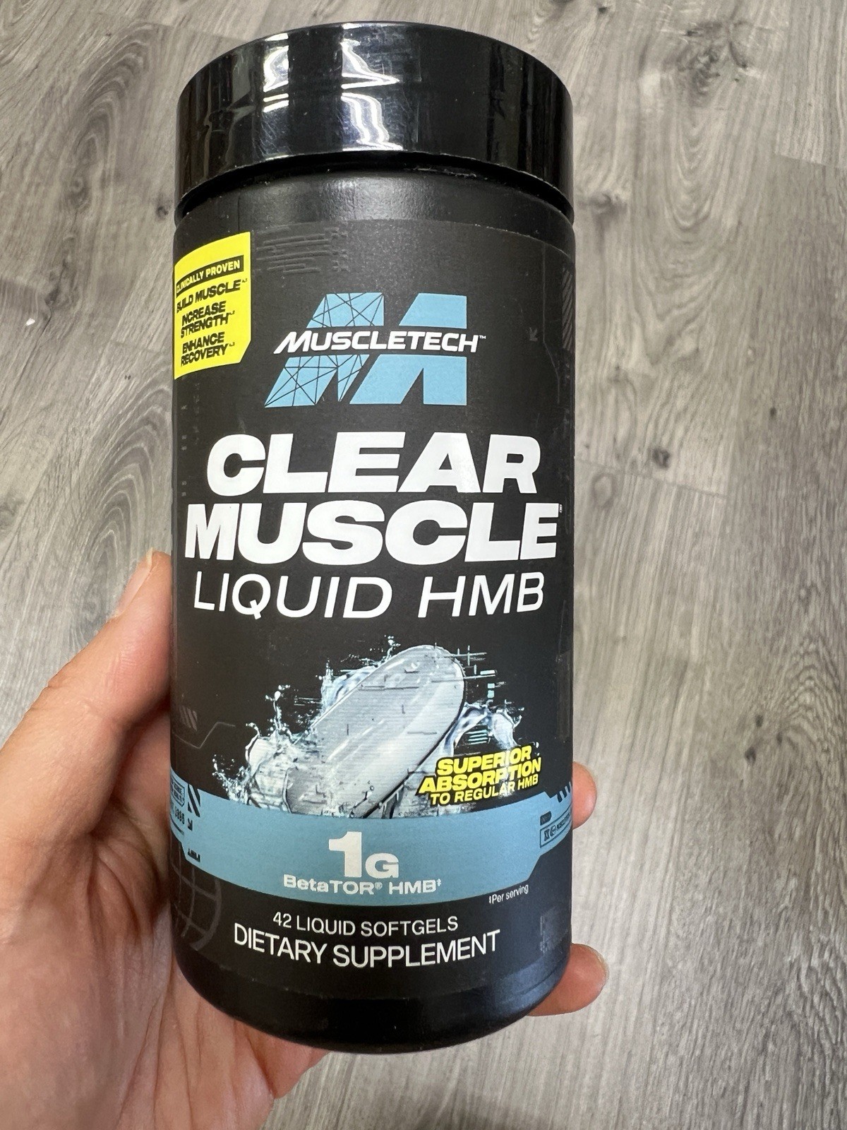 Clear Muscle LIQUID HMB Muscletech 42 Softgels brand new
