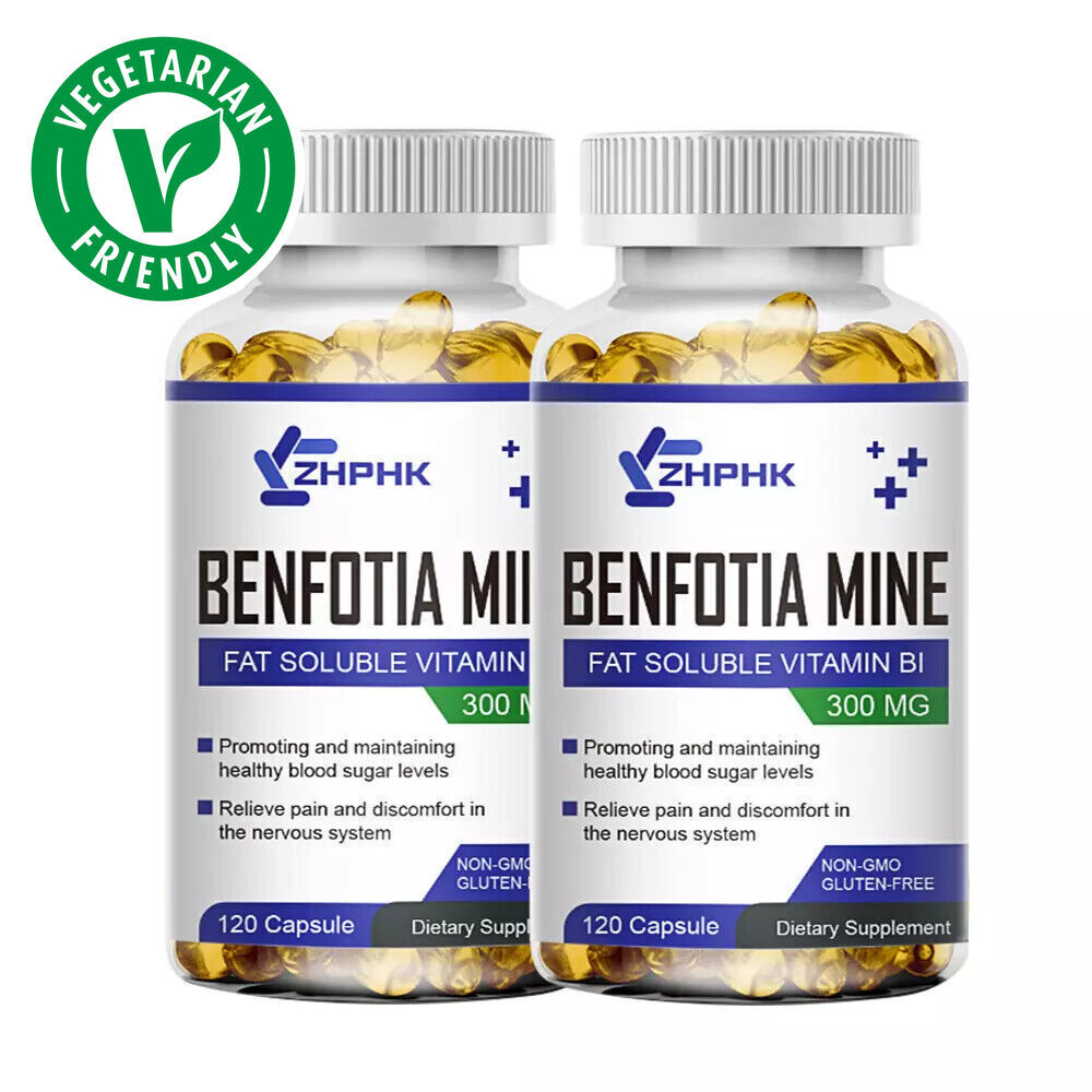 Mega Benfotiamine 300mg with Vitamin B-1/Thiamin High Potency 240 Caps Non-GMO