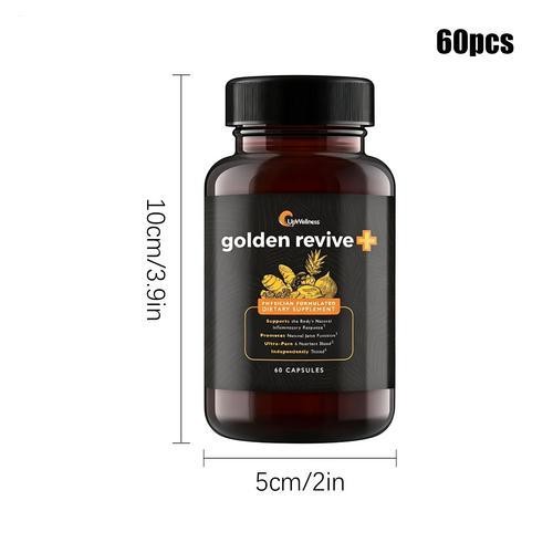 UpWellness Golden Revive+Joint Support Supplement Featuring Turmeric 60 Capsules