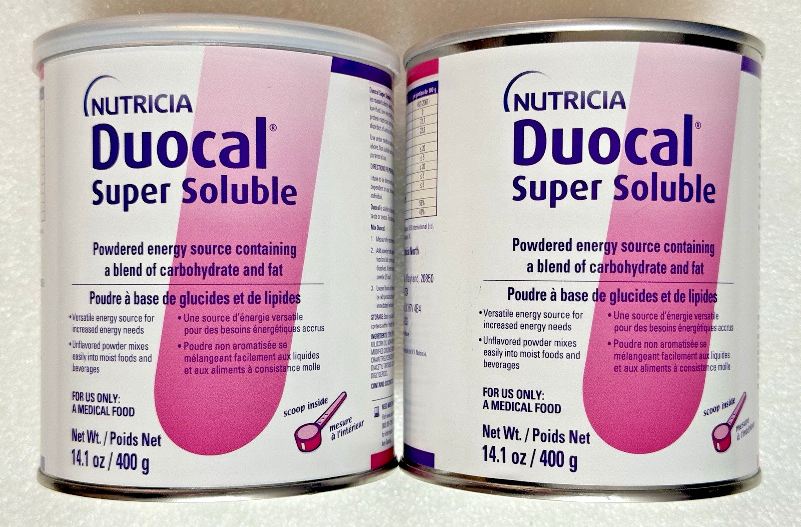 2 CANS NUTRICIA Duocal Super Soluble Powdered Energy Source – 14.1 Oz (5/5/2028)