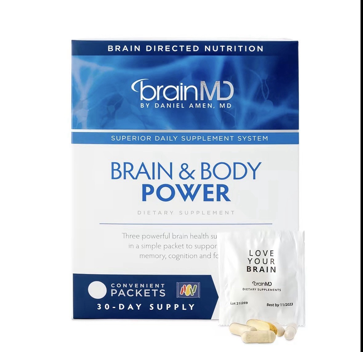 BRAIN & BODY POWER brainMD BY DANIEL Amen MD 30 Day Supply Omega Fish Oil 04/27