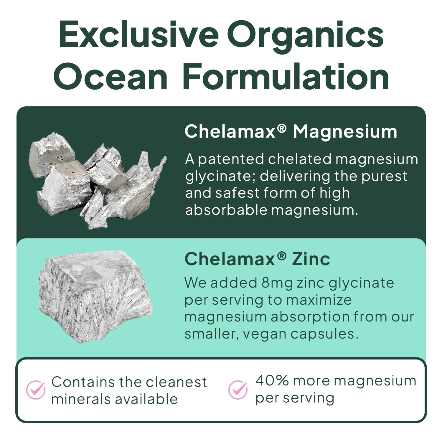 Magnesium Glycinate Zinc Organic Strength Maximum Supplement Chelated Ocean